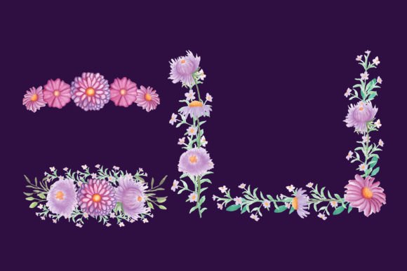 A Set Flowers Arrangement Watercolor Illustrations