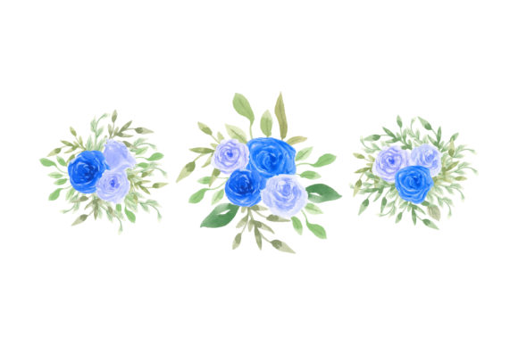 Blue Flowers Watercolor: Illustrations for Sellers