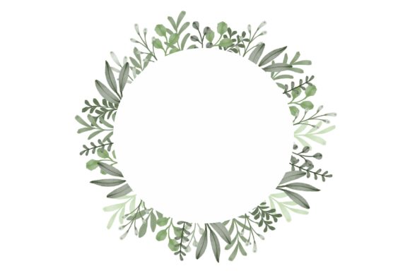 Green Wild Plant Watercolor Frame Illustrations