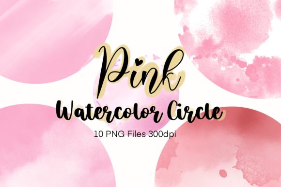 Pink Watercolor Circle Clipart and Illustrations