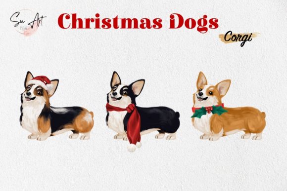 Watercolor CORGI Dog Illustrations