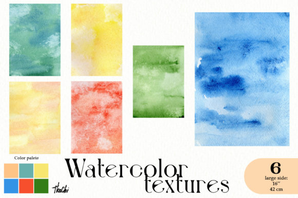 Watercolor Digital Textures Background and Illustrations