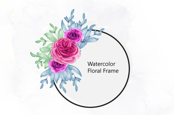 Watercolor Floral Frame Design
