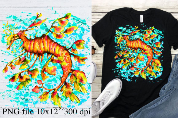 Watercolor Leafy Sea Dragon PNG Illustrations