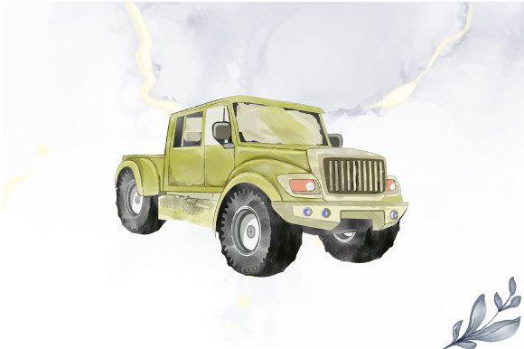 Watercolor Monster Truck Illustrations