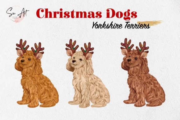 Watercolor Poodle Dog Illustrations