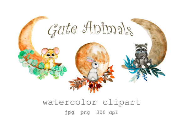 Watercolor Sleeping Animals Red Squirrel Illustrations