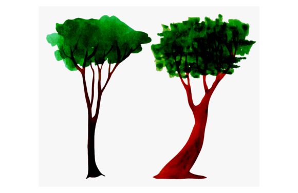 Watercolor Trees Collection