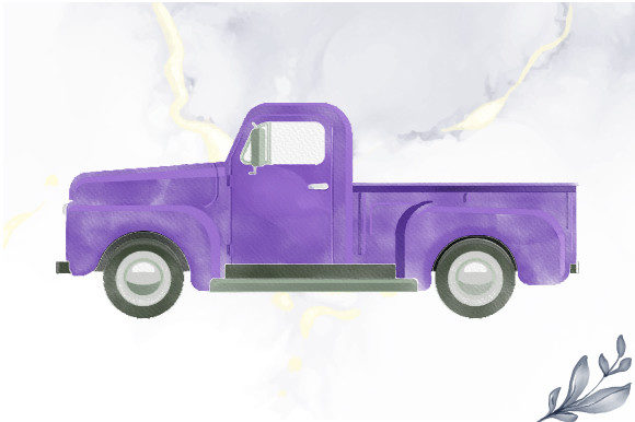 Watercolor Vintage Old Truck Illustrations