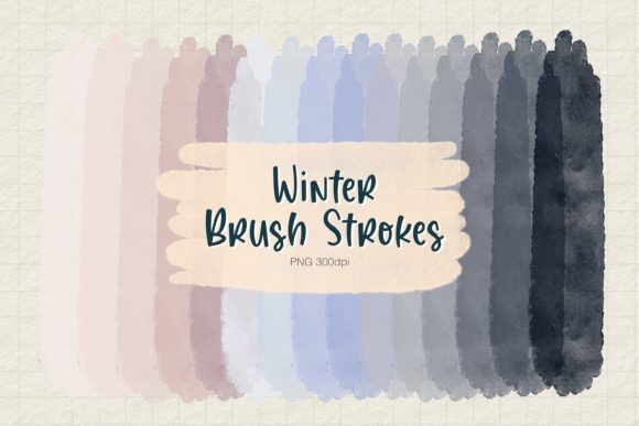 WATERCOLOR WINTER BRUSH STROKES Illustrations