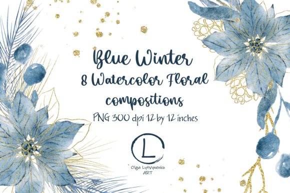 Winter Floral Watercolor Compositions and Illustrations